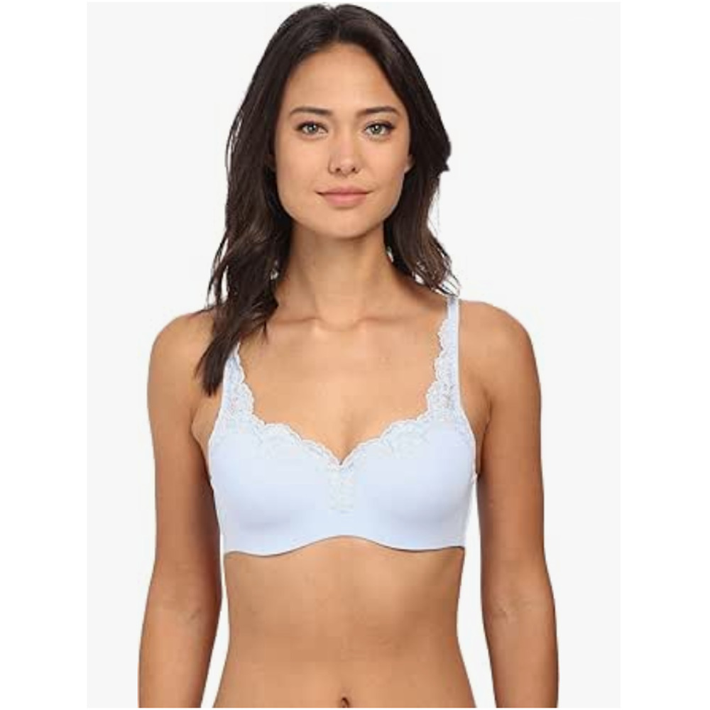 Le Mystère Women Lace Tisha T-Shirt Bra Blue Silk Size 32DD